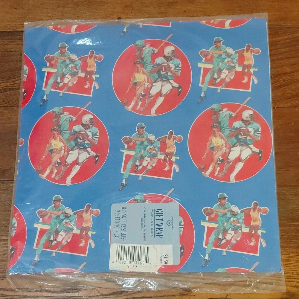 Lot Of 5 Vintage Wrapping Paper Sheets